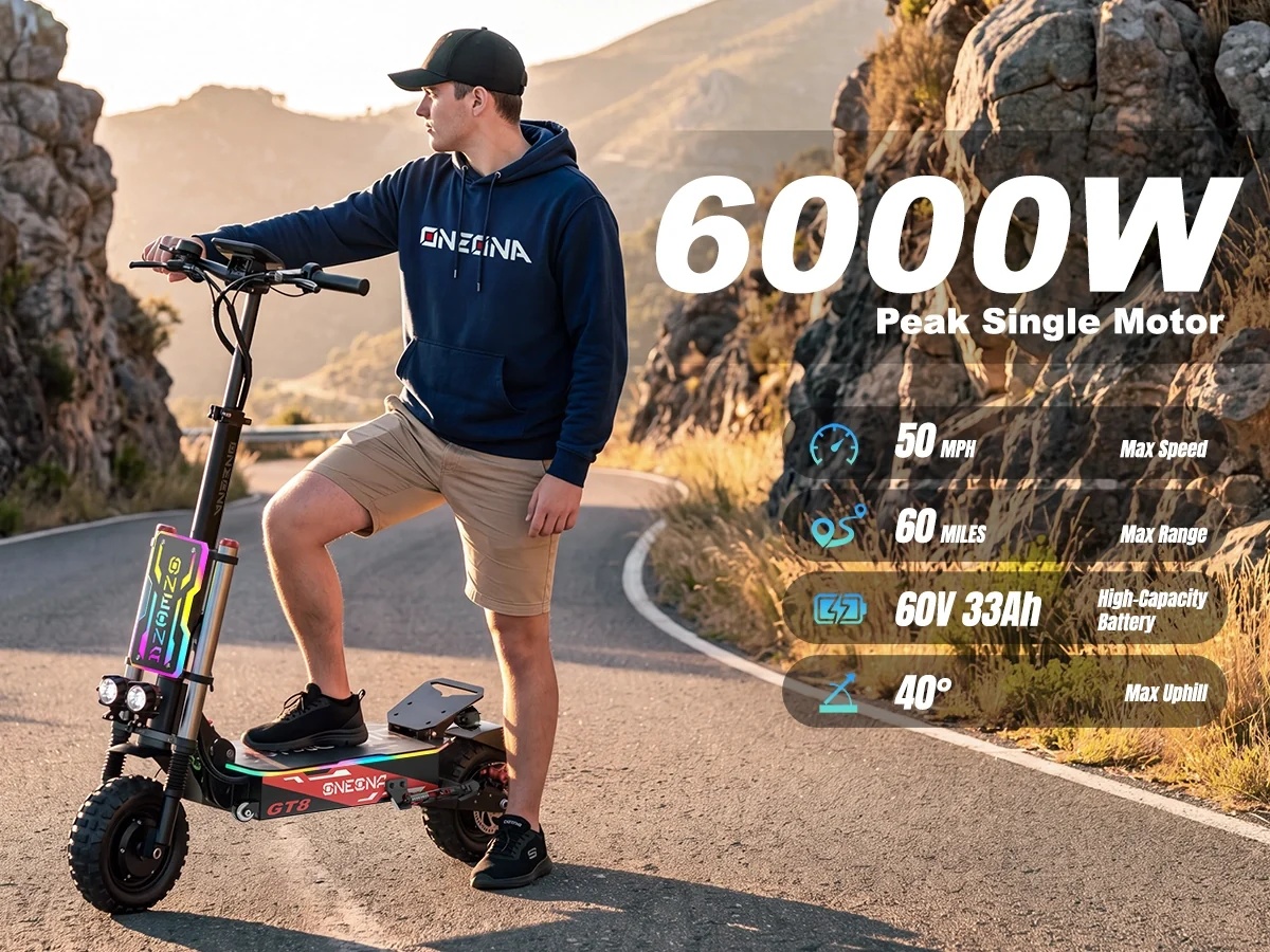 60V 5600W Dual Motor Electric Scooter - Monopattino Elettrico per Adulti ONECNA NEW