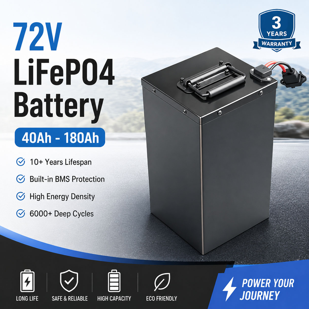 Nuova Batteria al Litio LiFePO - 72V 60Ah Lifepo4 Battery Pack recensione e prezzo