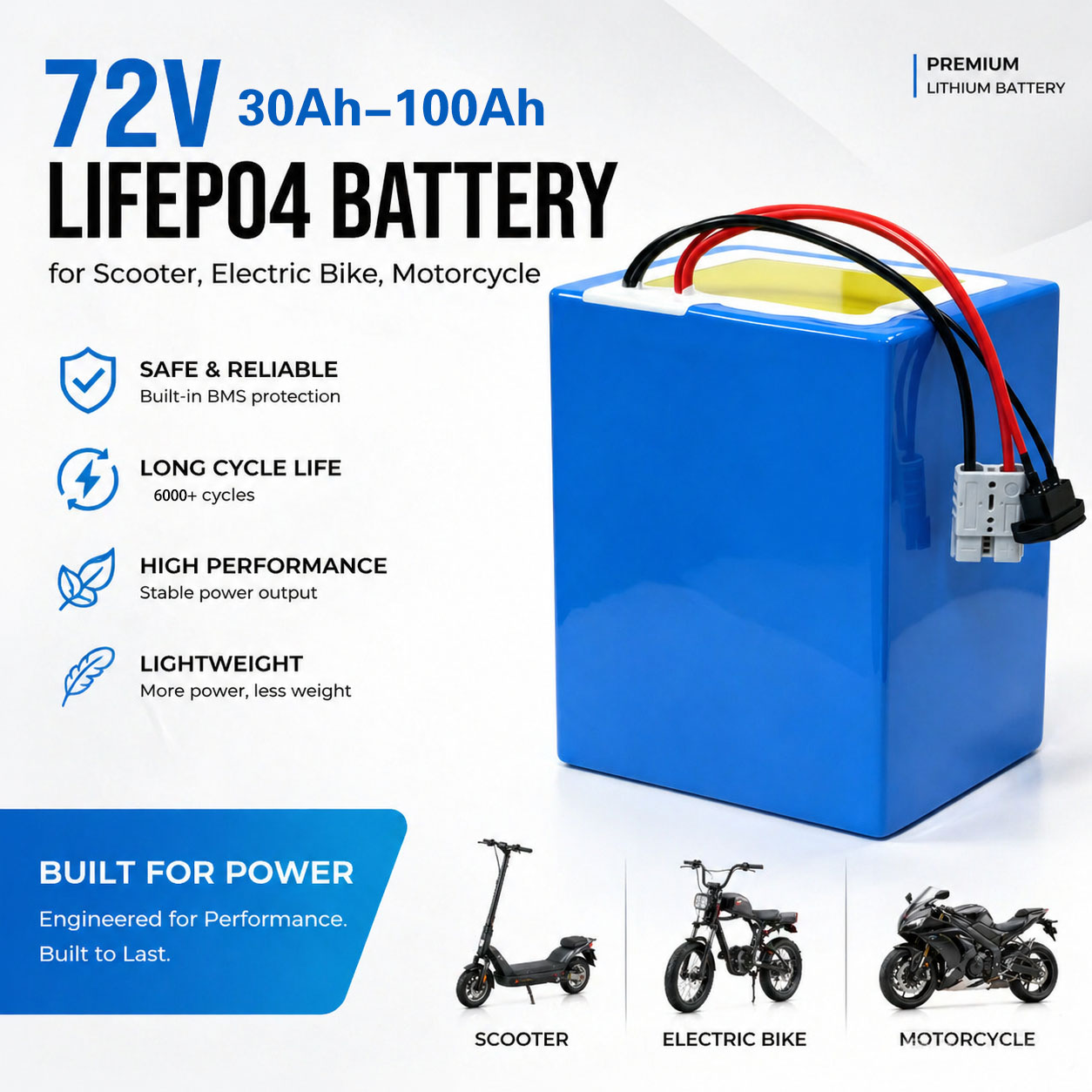 Batteria al Litio LiFePO4 72V  - 72V 60Ah Lifepo4 Battery Pack recensione e prezzo