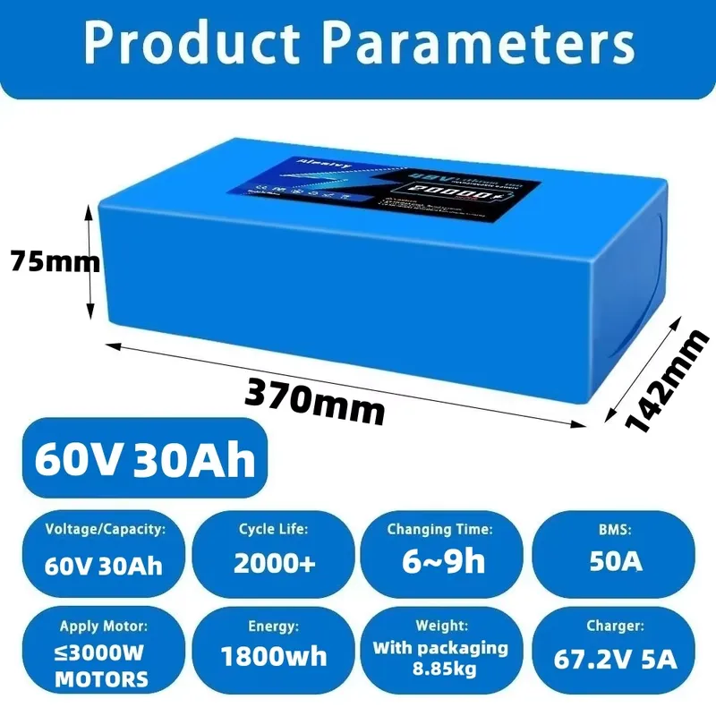 Batteria al litio Aleaivy 60V  - 60V 30Ah Electric Scooter Battery recensione e prezzo