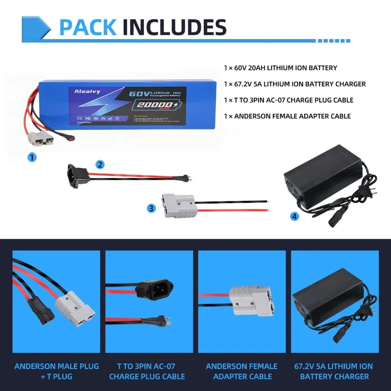 Batteria al litio Aleaivy 60V  - 60V 30Ah Electric Scooter Battery recensione e prezzo